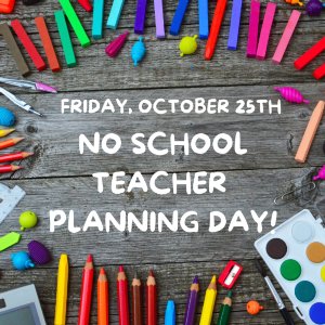 No School Teacher Planning Day